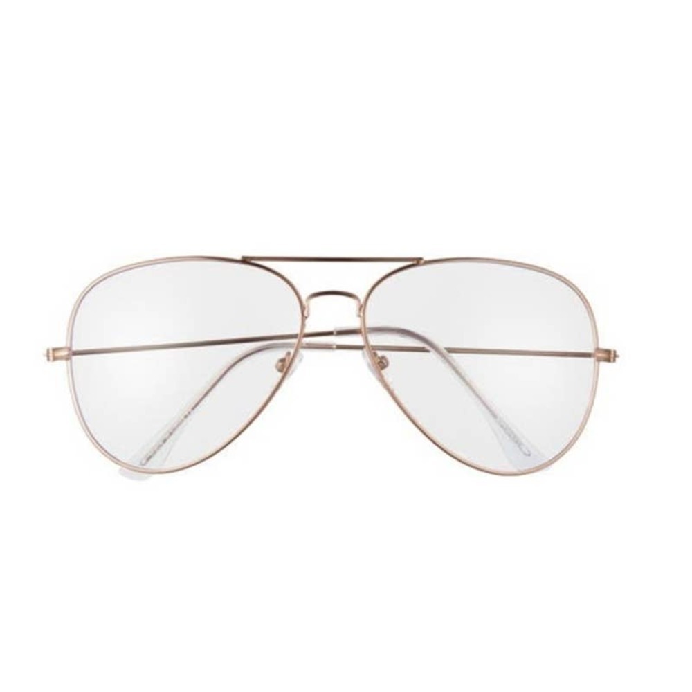 4/$25 Aviator Blue Light Blocking Glasses Rose Gold